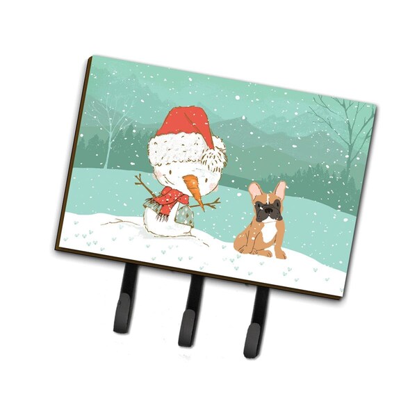 Carolines Treasures Fawn French Bulldog Snowman Christmas Leash or Key Holder CK2086TH68 - main